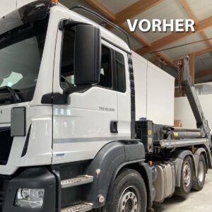 Weißer LKW umlackiert